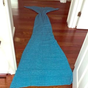 Aqua blue mermaid blanket